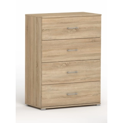 Komoda POLA 4s Dab Sonoma - 4 szerokości. pojemna komoda z pełnym wysuwem.